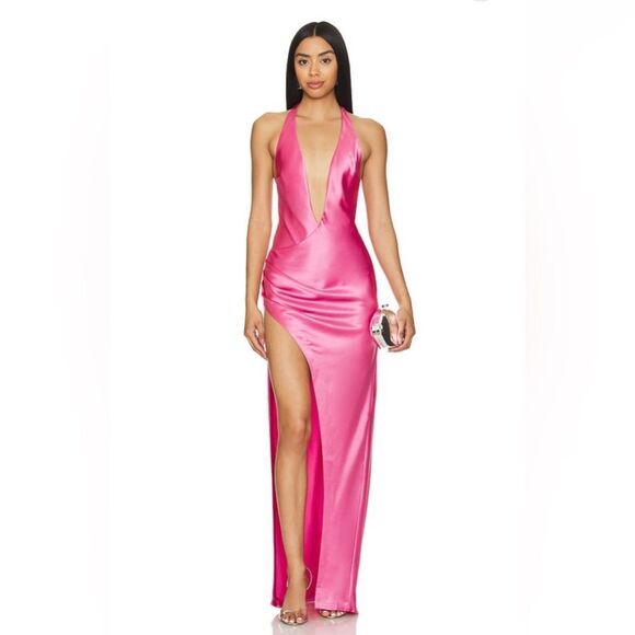 NWT RETROFÊTE Valeria open back dress in Candy pink - Picture 3 of 11